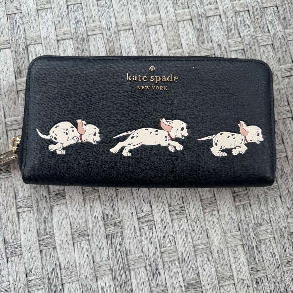 Kate Spade Black Wallet with Dalmatian Motif